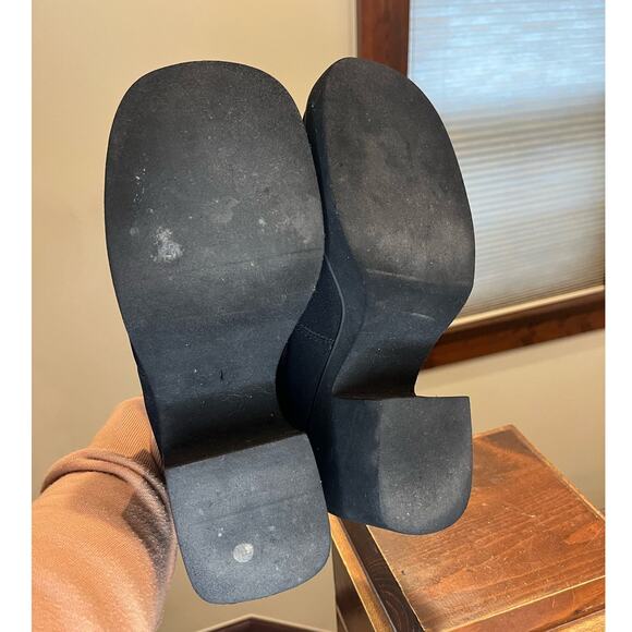 Apostrophe Womens Y2K Chunky Square Toe Loafer Black Shoe Size 7.5 Gilmore Girls - Picture 5 of 8